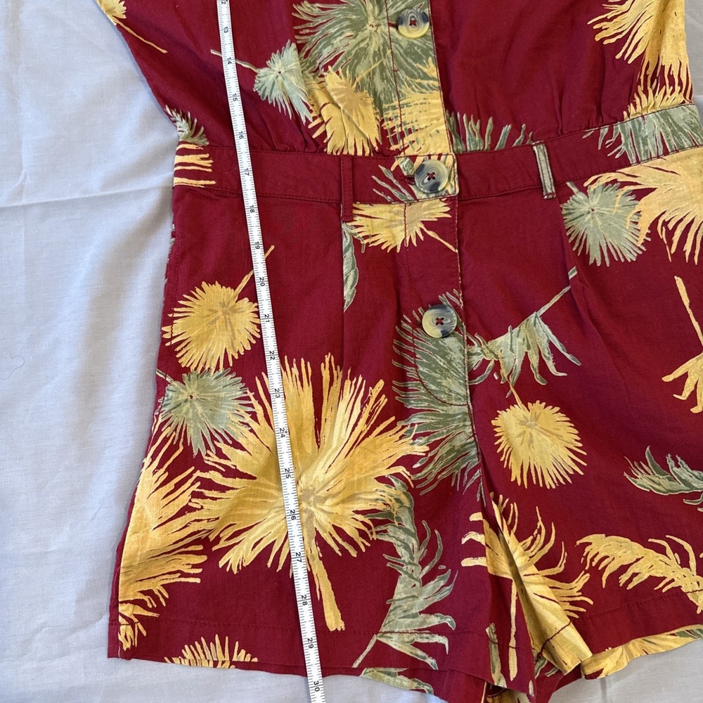 Free People Malibu Romper Women Size XS Red Tropical NWT Boho Beach $108 - Picture 6 of 11